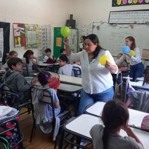 Estudiantes de Profesorados de Educación Especial y de Primaria Almafuerte, en la I Jornada de Lectura, Escritura y Literatura de la FHAyCS